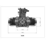 New DLE Engine DLE-40cc Twin Gasoline W/ Electronic Ignition for RC Plane Twin Gasoline RC Plane